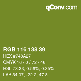 カラーコード: RGB 116 138 39 | qconv.com