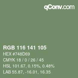 カラーコード: RGB 116 141 105 | qconv.com