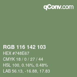 カラーコード: RGB 116 142 103 | qconv.com