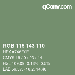 カラーコード: RGB 116 143 110 | qconv.com