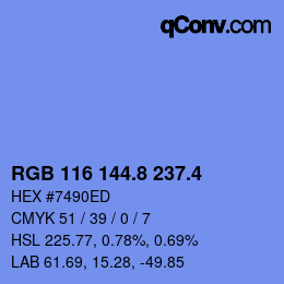 カラーコード: RGB 116 144.8 237.4 | qconv.com