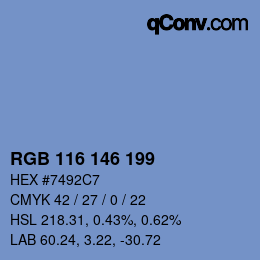 カラーコード: RGB 116 146 199 | qconv.com