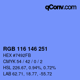 カラーコード: RGB 116 146 251 | qconv.com
