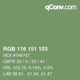 カラーコード: RGB 116 151 103 | qconv.com