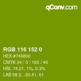 颜色代码: RGB 116 152 0 | qconv.com