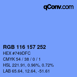 颜色代码: RGB 116 157 252 | qconv.com