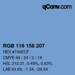 Code couleur: RGB 116 158 207 | qconv.com