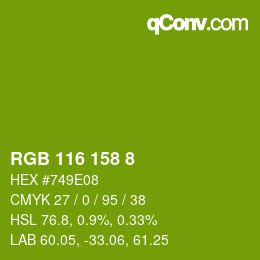 Color code: RGB 116 158 8 | qconv.com