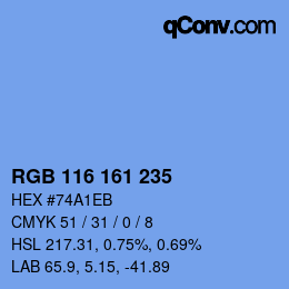 カラーコード: RGB 116 161 235 | qconv.com