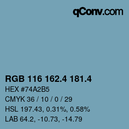 カラーコード: RGB 116 162.4 181.4 | qconv.com