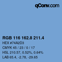 カラーコード: RGB 116 162.8 211.4 | qconv.com