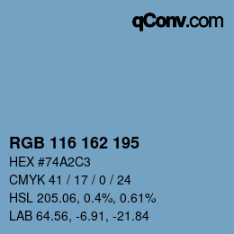 Farbcode: RGB 116 162 195 | qconv.com