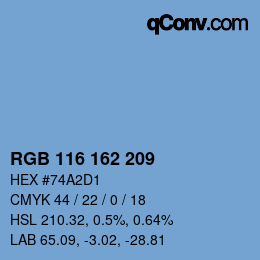 Color code: RGB 116 162 209 | qconv.com