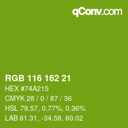 カラーコード: RGB 116 162 21 | qconv.com