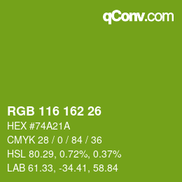 Color code: RGB 116 162 26 | qconv.com