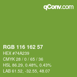 Farbcode: RGB 116 162 57 | qconv.com