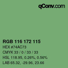 カラーコード: RGB 116 172 115 | qconv.com