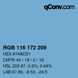 カラーコード: RGB 116 172 209 | qconv.com