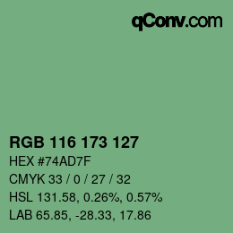 カラーコード: RGB 116 173 127 | qconv.com