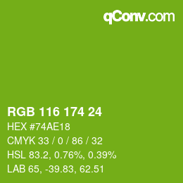 カラーコード: RGB 116 174 24 | qconv.com