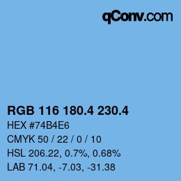 カラーコード: RGB 116 180.4 230.4 | qconv.com