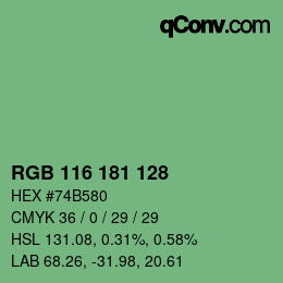 Color code: RGB 116 181 128 | qconv.com