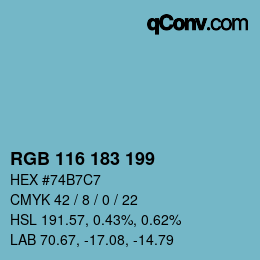 Code couleur: RGB 116 183 199 | qconv.com