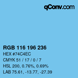 Farbcode: RGB 116 196 236 | qconv.com