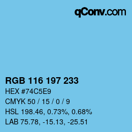 Color code: RGB 116 197 233 | qconv.com