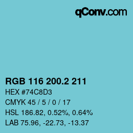 カラーコード: RGB 116 200.2 211 | qconv.com
