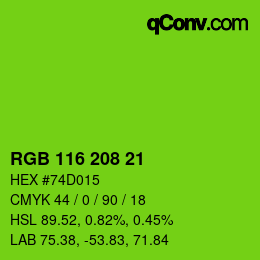 Color code: RGB 116 208 21 | qconv.com