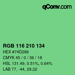 Color code: RGB 116 210 134 | qconv.com