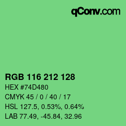 Farbcode: RGB 116 212 128 | qconv.com