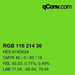 Color code: RGB 116 214 36 | qconv.com