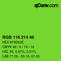 Code couleur: RGB 116 214 46 | qconv.com