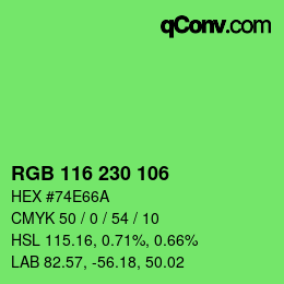 Color code: RGB 116 230 106 | qconv.com