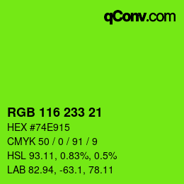 Color code: RGB 116 233 21 | qconv.com