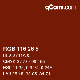 カラーコード: RGB 116 26 5 | qconv.com