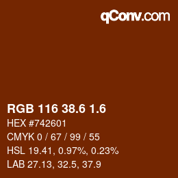 カラーコード: RGB 116 38.6 1.6 | qconv.com