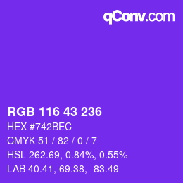 カラーコード: RGB 116 43 236 | qconv.com