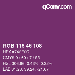 Farbcode: RGB 116 46 108 | qconv.com