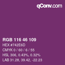 カラーコード: RGB 116 46 109 | qconv.com