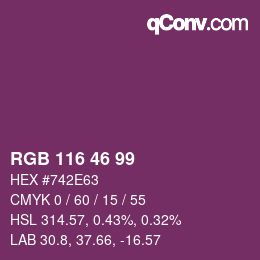 カラーコード: RGB 116 46 99 | qconv.com