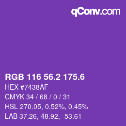 カラーコード: RGB 116 56.2 175.6 | qconv.com