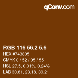 カラーコード: RGB 116 56.2 5.6 | qconv.com