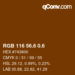 カラーコード: RGB 116 56.6 0.6 | qconv.com