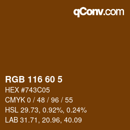 カラーコード: RGB 116 60 5 | qconv.com
