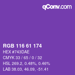 カラーコード: RGB 116 61 174 | qconv.com