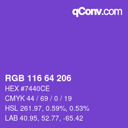 颜色代码: RGB 116 64 206 | qconv.com