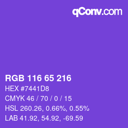 カラーコード: RGB 116 65 216 | qconv.com